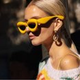 thumbnail image 2 of Sunglasses Women Celebrity Style Outdoor Events Stylish Cat Eye Yellow, 2 of 2