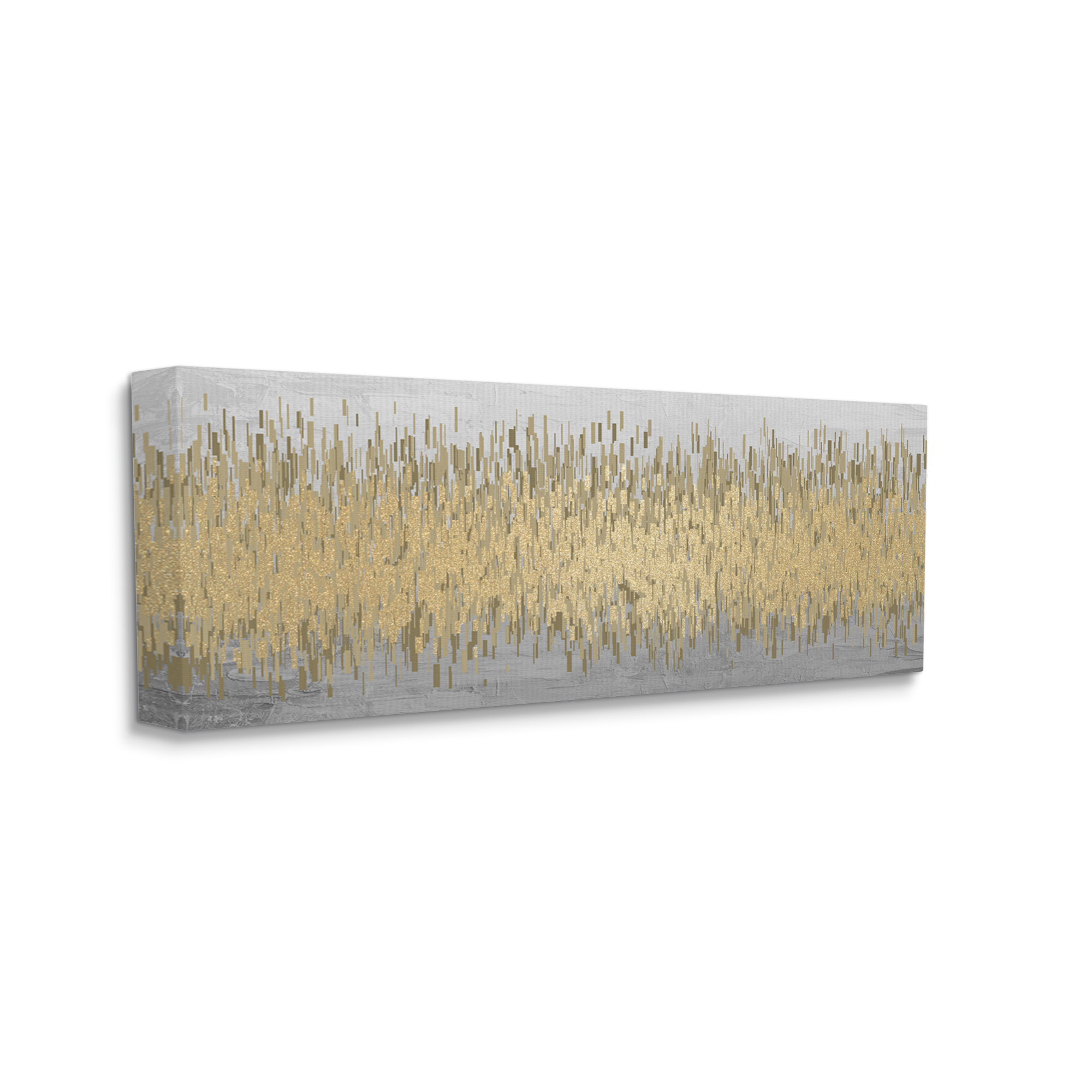 Stupell Industries Balance Gold Abstract Abstract Painting Gallery Wrapped Canvas Print Wall Art, 40 x 17