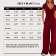thumbnail image 6 of Scacto Women 2 Piece Outfit Sets, Short Sleeve V-Neck Ruched Top & Wide Leg Pants, Casual Daily Wear Gym Sweatsuit, 6 of 6