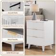 thumbnail image 5 of Aufeile 4 Piece Boho Dresser Set for Bedroom, 6 Drawer Dresser, 5 Drawer Tall Dresser & 2 Nightstands with 3 Drawers & USB Charging, Fluted Wood Bedroom Furniture Set, White, 5 of 18