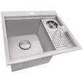 thumbnail image 5 of Ruvati USA RVH8262ST 22 in. Glass Rinser & Sink Combo Workstation for Wet Bar Bottle Washer Drop in Topmount, 5 of 7