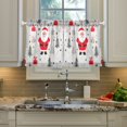 thumbnail image 2 of Yayeee Kitchen Curtains Light Filtering 27"x24" Rod Pocket Short Cafe Window Panel, Gray Christmas Santa, 2 of 7
