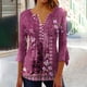 thumbnail image 2 of Camisas Awdenio para mujer, blusa informal de moda juvenil, cuello en V, camisa de tres cuartos, tops estampados de otoño, sudaderas, ofertas, 2 of 5