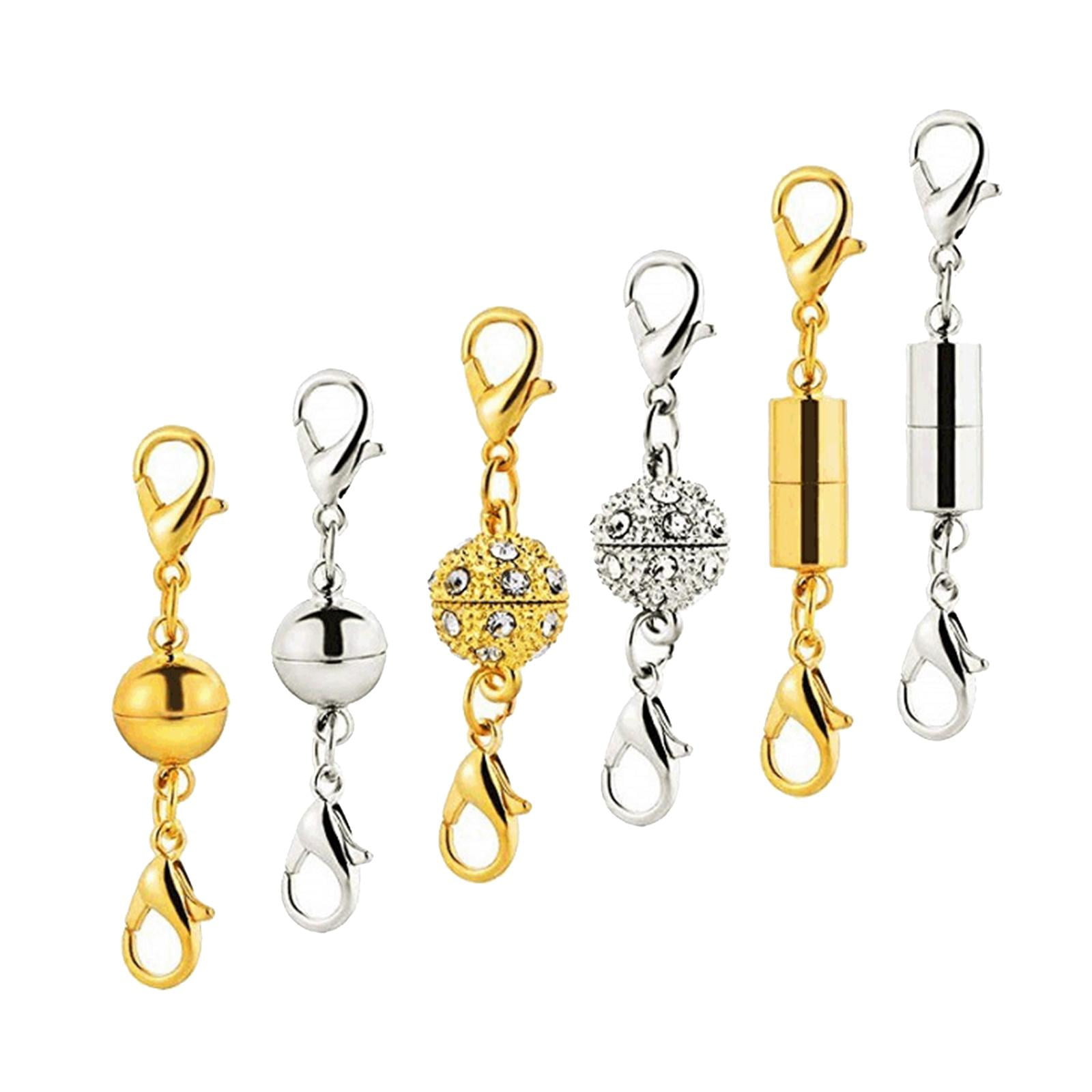6x Stylish Locking Jewelry Clasp for Necklace Bracelet Gold and