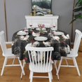 thumbnail image 2 of Black Chicken Rooster Pattern Round Tablecloth 60"x60",Wrinkle Wipeable Table Cloth for Kitchen Dining Room Picnic Patio Party, 2 of 6