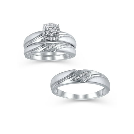10K WG FB 1/5 CTTW CUSH DIA TRIO SET ,SIZE 7 & 11