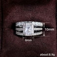 thumbnail image 6 of VOLALO 3pcs in one His and Hers Wedding Ring Sets Couples Engagement Rings Women and Men 925 Sterling Silver AAA Cubic Zirconia Valentine's Day Gift, 6 of 8