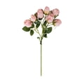 thumbnail image 2 of Detalles decorativos – flores artificiales, ramo de rosas artificiales sin mantenimiento, multicolor naranja, blanco-amarillo, tallo de 18,9 pulgadas, 2 of 8