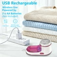 thumbnail image 4 of Electric Lint Remover, Rechargeable Sweater Shaver, Cordless Fabric Defuzzer with 3 Blades for Clothes Fuzz, Pills, Red, 4 of 9