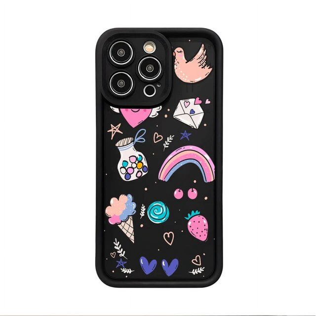 Creative Cartoon Phone Case For iPhone 14 13 11 12 Pro Max 7 8 Plus X XS Max XR Shockproof Liquid Silicone