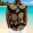 thumbnail image 2 of Mens Casual Manga Corta Botón Abajo Camisas Impresas Vacaciones Cuello Abierto Superior, Poliéster Suave Verano Playa Desgaste, 2 of 7
