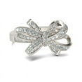 thumbnail image 4 of Bow Jewel 14K White Gold Plated Crisscross Rings for Women's - 1.18 Ct Brilliant Round Cut Diamond Rings - Bow Ring for Gift for Her - Glittering Bow Diamond Rings - Unique Silver Jewelry, 4 of 7