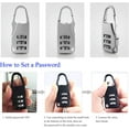 thumbnail image 4 of Cadenas à Combinaison Coloré 6 Pcs Mini Cadenas à Combinaison Réinitialisable, Petit Cadenas à Code à 3 Chiffres Anti-Vol Cadenas à Combinaison pour Bagages Casiers Gym, École, Clôture et Rangement, 4 of 5