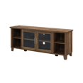 thumbnail image 1 of 58" Wood TV Stand with Middle Glass Doors - Rustic Oak, 1 of 7