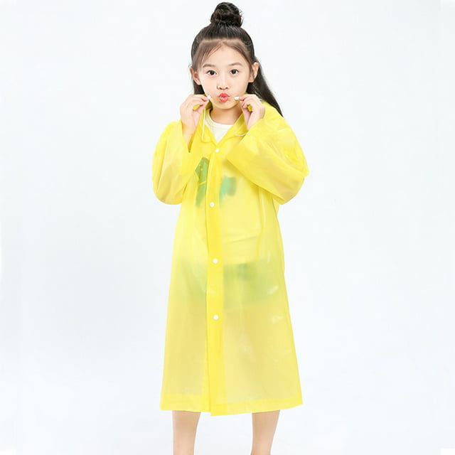 Tomshine 's Raincoat Thickened Waterproof Girls Rain Coat Clear Transparent Hooded Rain Coats Rainwear Suit