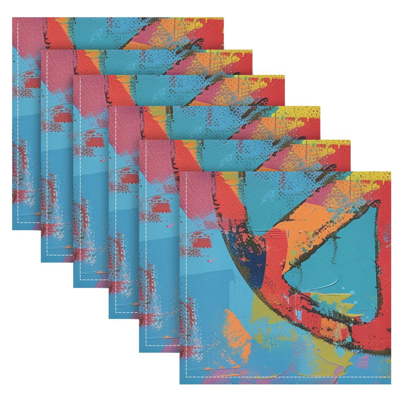 JSTEL Peace Sign Gesture Painting Cloth Napkins Set of 6, 20x20 Inch Washable and Reusable Napkin for Decoupage Dinner Party Everyday Use