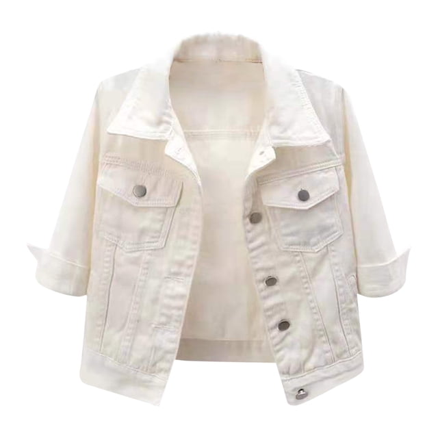 Veste en Denim pour Femme à Manches Courtes, Cape Décontractée Légère et Stylée pour le Printemps et l'Été