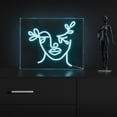 thumbnail image 4 of Teary Face 13.7" X 10.9" Contemporary Glam Acrylic Box USB Operated LED Neon Light, Blue, 4 of 7