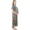 thumbnail image 3 of Bimba Maternity Kaftan With Belt Rayon Nursing Night Gown, Front & Back Buttons, 3 of 6