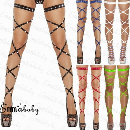 

New Women Crystal Long Socks Stocking Mesh Fishnet Black Stocking Socks Hosiery