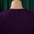 thumbnail image 5 of AURA Womens Elegant A Line Midi Dress Puff Short Sleeve Round Neck High Waist Zipper With Belt, 5 of 9