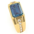 thumbnail image 3 of Men's Lab-Created Alexandrite Diamond Channel Ring In Solid 14k Yellow Gold, 3 of 6