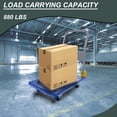 thumbnail image 4 of Dolly, Foldable Platform Push Hand Truck Cart, 880 lbs. Weight Capacity, 2 Swivel Brake Wheels, Blue Hand Truck,Metal Furniture Dolly, Auto Parts & Transport Hand Trucks & Dollies, 4 of 16