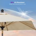 thumbnail image 4 of PURPLE LEAF 6' x 9' Patio Umbrella with Base Market Umbrella Rectangular Outdoor Umbrella with Push Button Tilt & Crank and 8 Ribs Aluminum Table Umbrella for Pool Backyard Beach, Taupe, 4 of 7