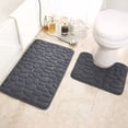 thumbnail image 2 of Alfombrilla de baño de espuma viscoelástica de alta densidad, alfombra de baño supersuave con microfibra ultra suave, base de PVC antideslizante para ducha, bañera, lavabo, inodoro, gris oscuro,, 2 of 6