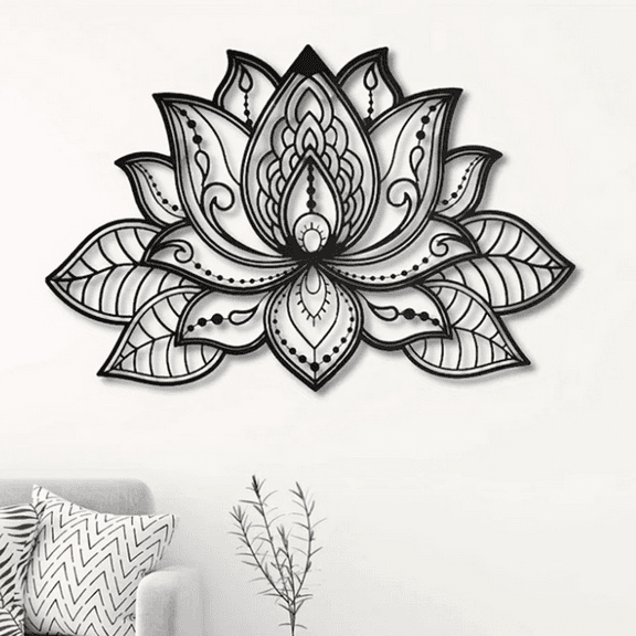 Metal Mandala Lotus Wall Hanging – Boho Spiritual Home Décor for Living Room & Bedroom