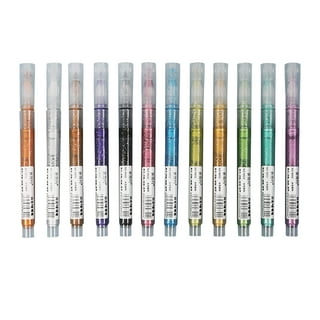 TEVILIK Glitter Markers Pen, 12 Acrylic Glitter Markers Paint Pens -  Shimmer Marker, Fine Point Water-Based Pen For DIY Crafts, Birthday Cards,  Album