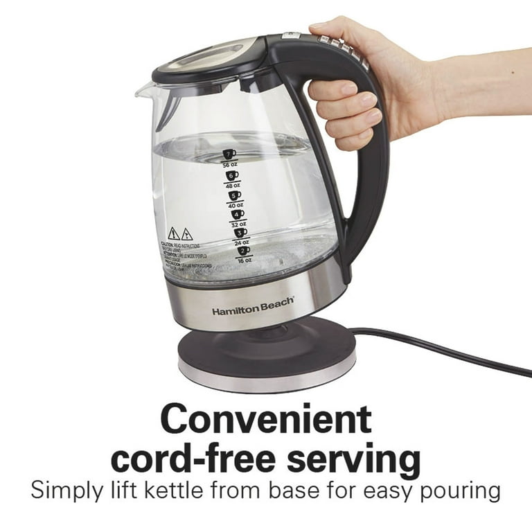 Hamilton Beach Temperature-Control Electric Glass Kettle, Tea