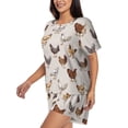 thumbnail image 2 of Wukai Various Chicken Women's Pajama Set,Short-Sleeve Top and Shorts with Elastic Waistband and Pockets for Loungewear, Yoga, and Casual Wear-Small, 2 of 8