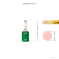 thumbnail image 3 of ANGARA Natural 1 Ct Emerald-Cut Emerald Pendant with Diamond Trio in 14K Rose Gold for Women (Size-7x5mm) | May Birthstone, Birthday, Anniversary, Jewelry Gift for Women | Natural Emerald Necklace, 3 of 8