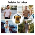 thumbnail image 5 of Honeii Sky Golden Sunflower Field Print Polo Shirt, A Classic Short-Sleeved, Button-Down Golf Shirt for Men,Mens Polo Shirts Short Sleeve-X-Large, 5 of 6