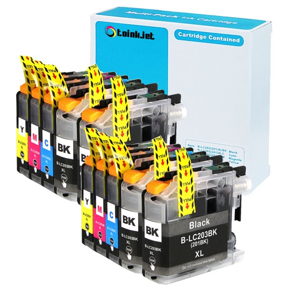 10 Pack TOINKJET compatible Replacement for Brother Lc203 Lc 203 XL Lc201 Ink cartridges for MFc-J460 MFc-J480DW MFc-J485DW MFc-J680DW MFc-J885DW J880DW MFc J5520DW J5620DW J5720DW J4420DW