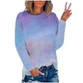 thumbnail image 2 of Nouveaux Hauts d'Été pour Femmes 2023 Grande Taille Mode Col Rond Manches Longues Imprimé Blouses Décontractées pour Sorties Chemise à Manches Longues pour Femmes, 2 of 4