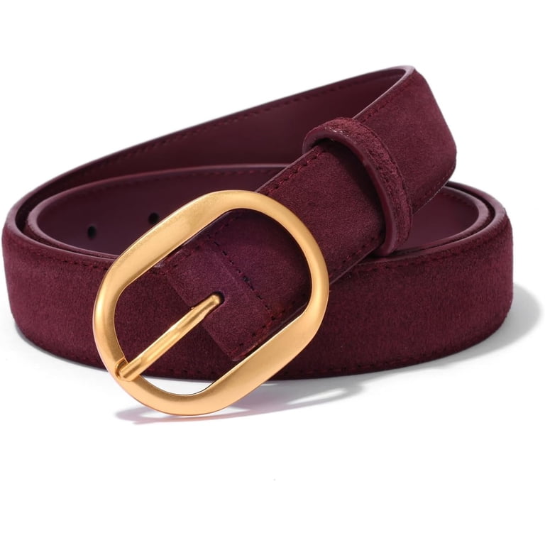 Womens Leather Suede Belt Brown Waist Belt for Casual Dress  display picture 1