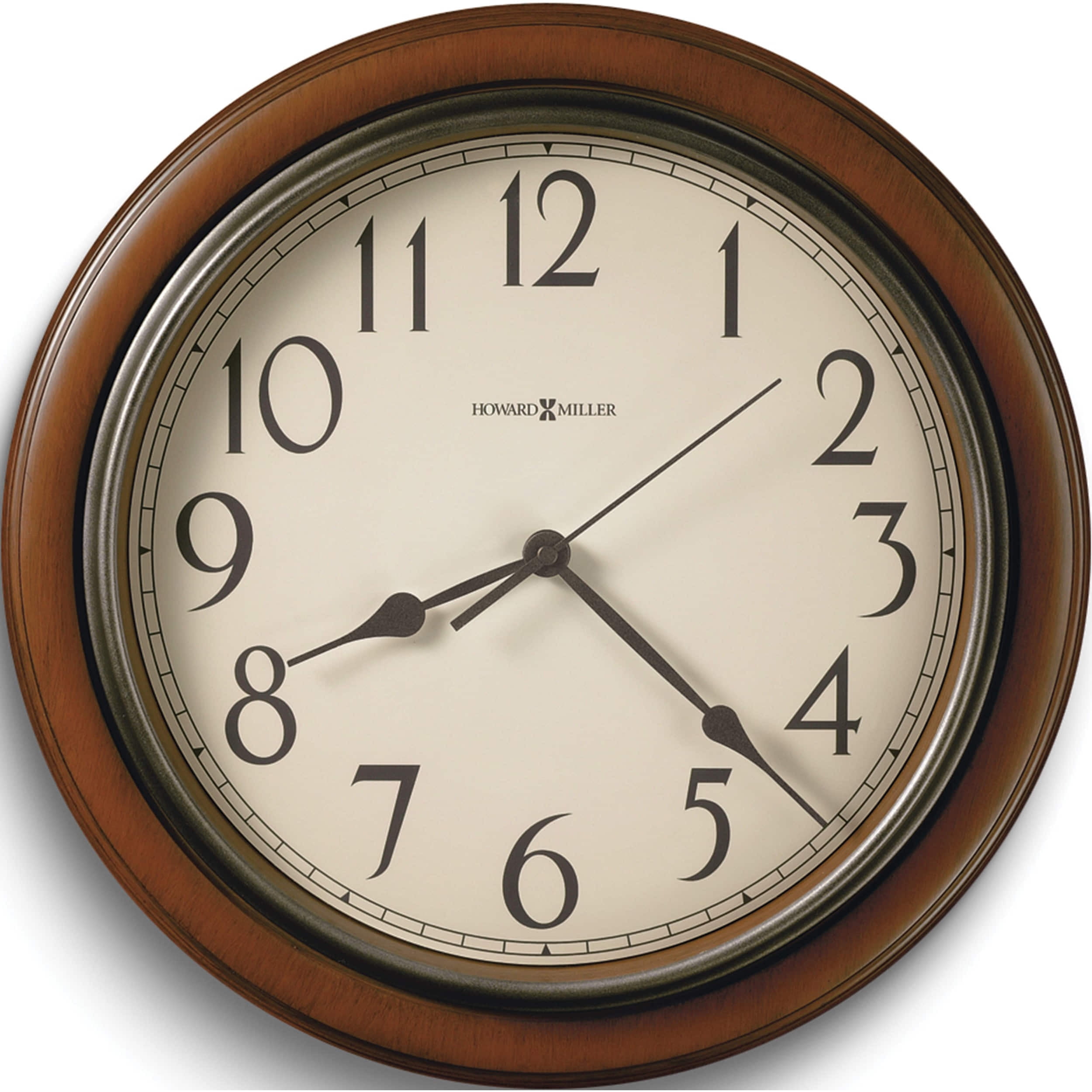 Kalvin 15.25'' Brown and White Modern Wall Clock