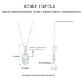 thumbnail image 4 of Rosec Jewels Lab Created Diamond Knot Necklace - 2 Stone Necklace with Chain - Ready to Gift for Christmas, 925 Sterling Silver, 4 of 7