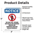 thumbnail image 2 of (2 Pack) Do Not Sit Stand Sign With Symbol OSHA Notice Sign 5 Inch X 3.5 Inch Vinyl Label Decal Sticker Weather Resistant, UV Protected for Workplace, Business, and Construction Site,, 2 of 7