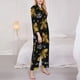 thumbnail image 3 of Balery Hohey Bee Golden Embroidery Conjunto de Pijama con Estampado para Mujer, Conjunto de Dos Piezas con Manga Larga, Ropa de Dormir Suave con Bolsillos, Pijamas Cómodos-Large, 3 of 7