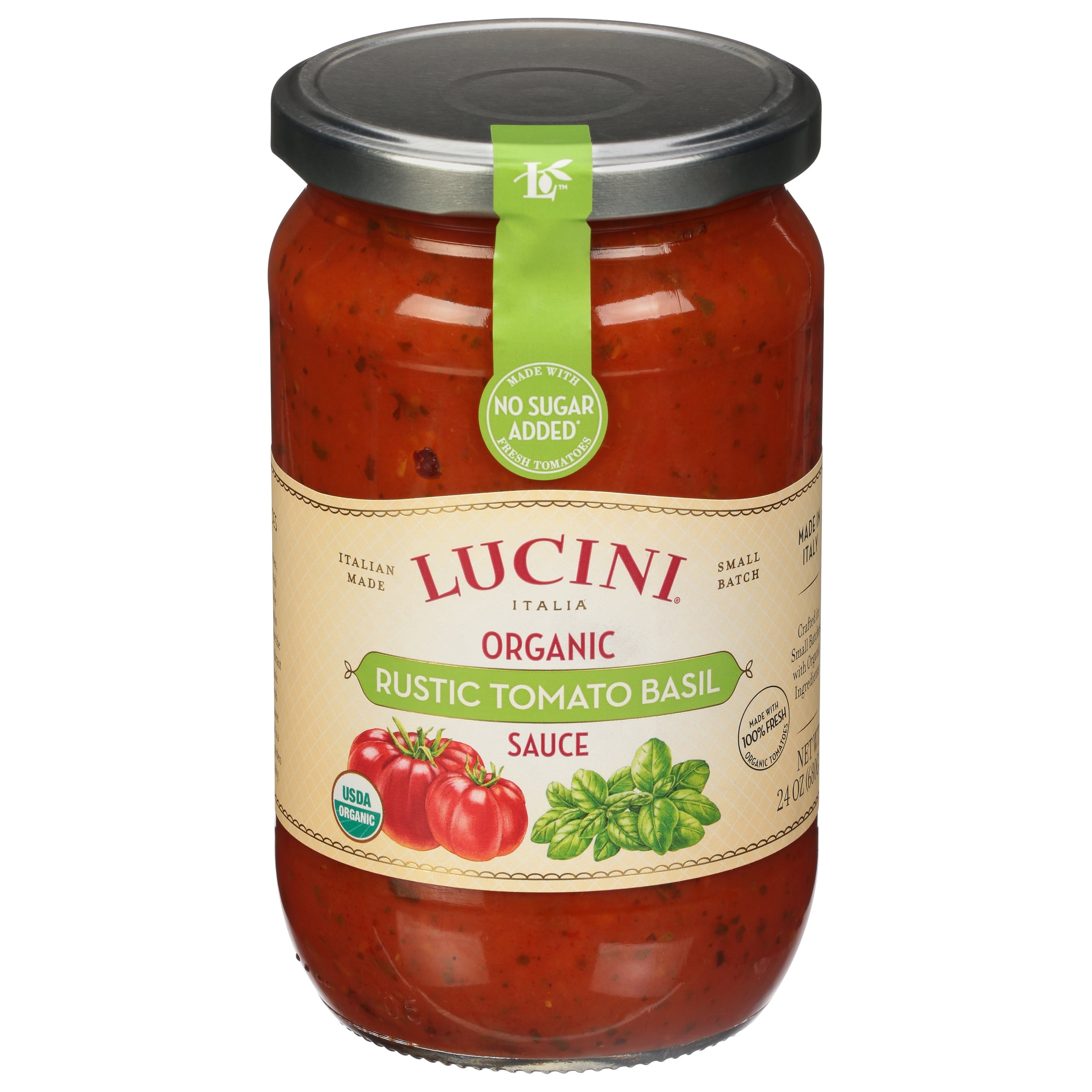 (3 pack) Lucini Italia Rustic Tomato Basil Tomato Sauce, 25.5 Fl Oz