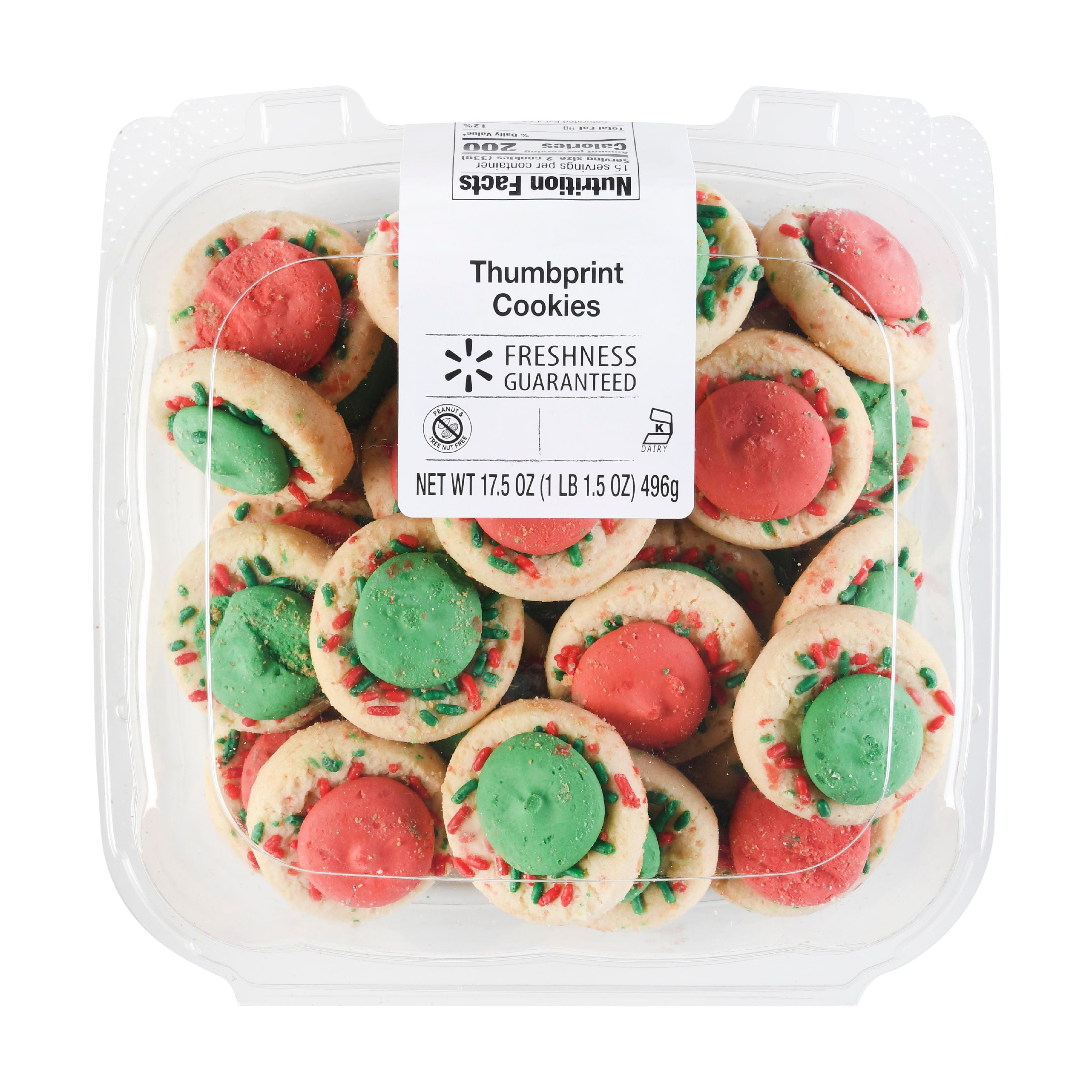 Freshness Guaranteed Holiday Thumbprint Cookies, 17.5 oz