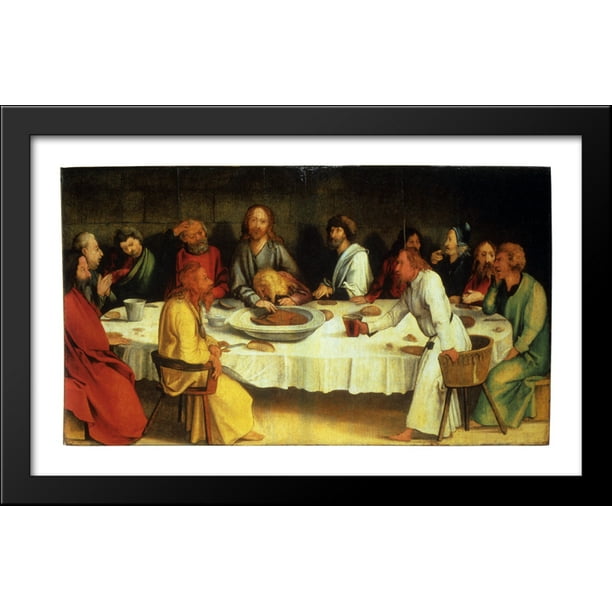 Last Supper (Coburg Panel) 40x24 Large Black Wood Framed Print Art by ...