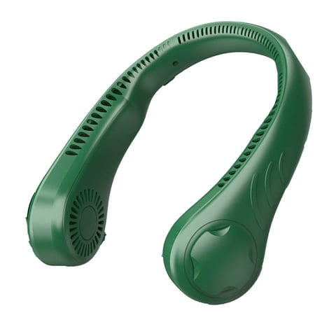 

3 Speeds Adjustable Bladeless Neck Fan Leafless Hanging Neck Fan Green