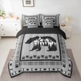 thumbnail image 2 of Feelyou Western Jungle Bear Bedding Comforter Set 7pcs, Grey Triangle Aztec Queen Bedding Sets, Woodland Wildlife Animal Reversible Queen Sheet Sets, Luxury Bedroom Decor, 2 of 8
