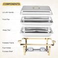 thumbnail image 4 of Bingirl Plats Anti-Frottement pour Buffet, Lot de 4, 8 Qt, Ensembles de Réchauds et Réchauds de Buffet en Acier Inoxydable avec Couvercle, Réchauffe-Aliments Rectangulaire, Fournitures de Traiteur, Présentoir de Buffet pour Fêtes - Or, 4 of 7