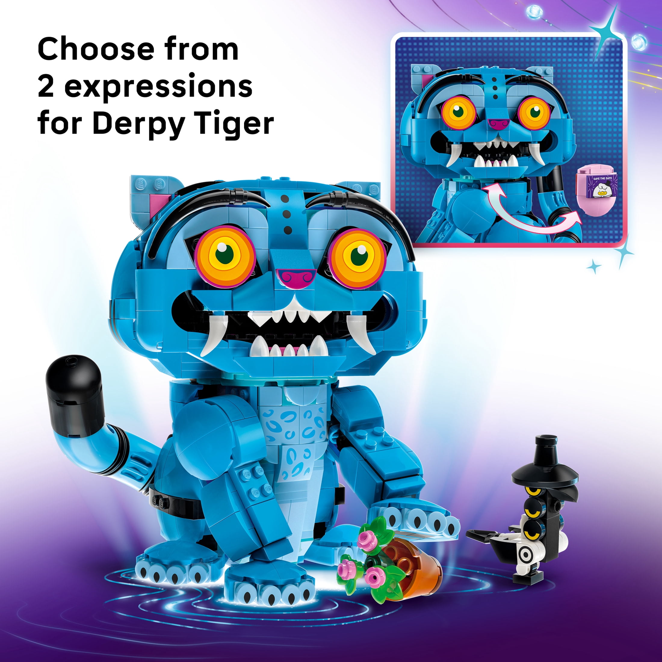 LEGO KPop Demon Hunters Derpy Tiger and Sussie Bird - Building Toys for Girls & Boys, Ages 9+ - KPop Demon Hunters Toy & Merch - Kids Bedroom Decor - 72537