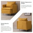 thumbnail image 2 of Accent Chair, Linen Upholstered Arm Chair with Soft Seat Cushion and Pillow, Single Sofa Chair for Living Room, Bedroom, Office, Yellow, 2 of 11